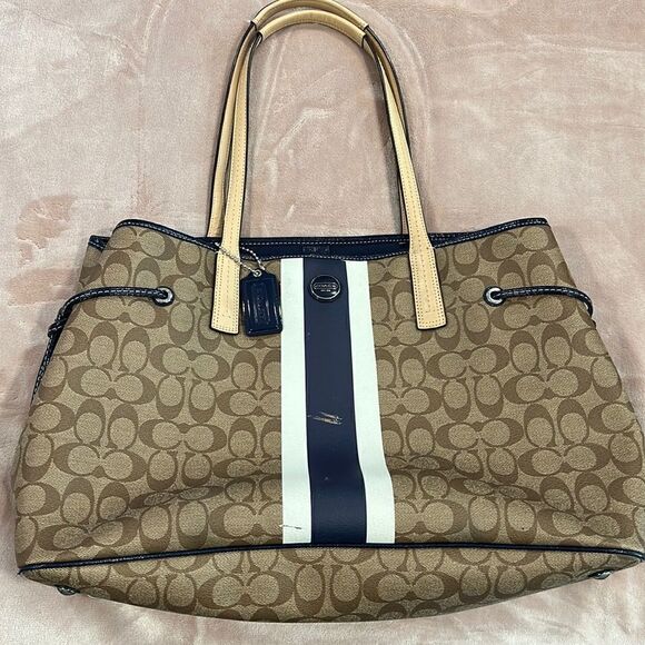 Coach Canvas Signature Handbag  - Picture 1 of 4